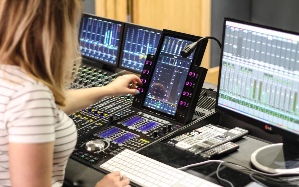 Student using our Avid S6 console during one of our Pro Tools courses