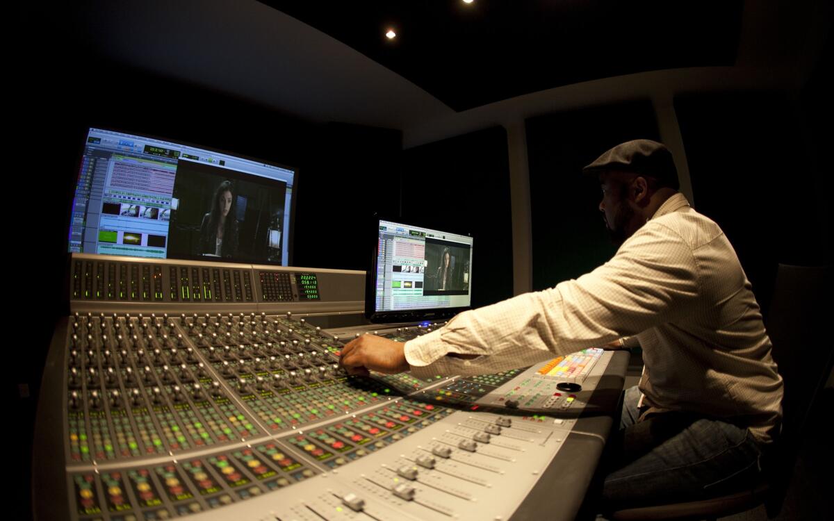 Spirit Studios student mixing an audio post production project on our Sound for Visual Media course