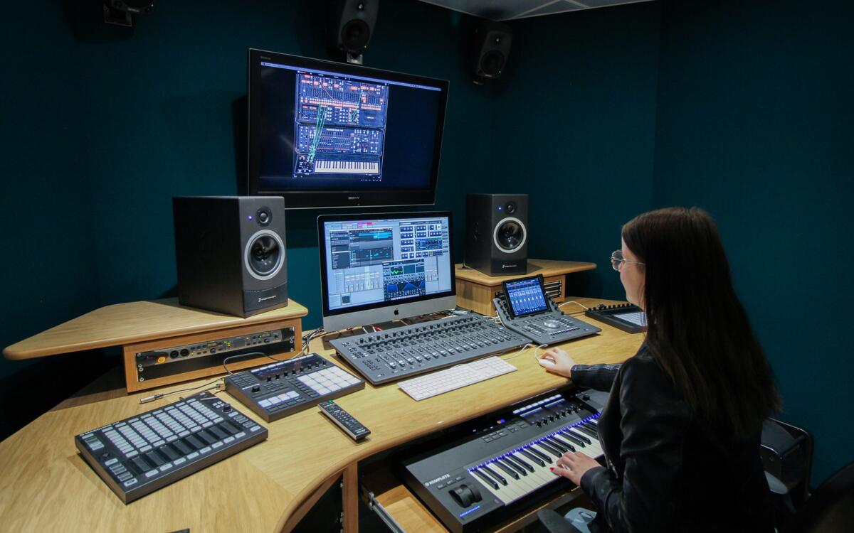 A student on one of our music courses mixing in the S3 Suite: Creative Music Production