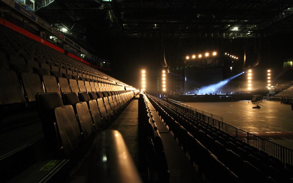 Manchester Arena for soundcheck