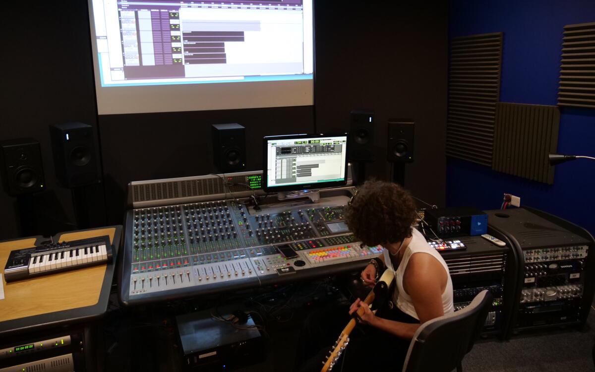 Student tracking audio in our ICON studio