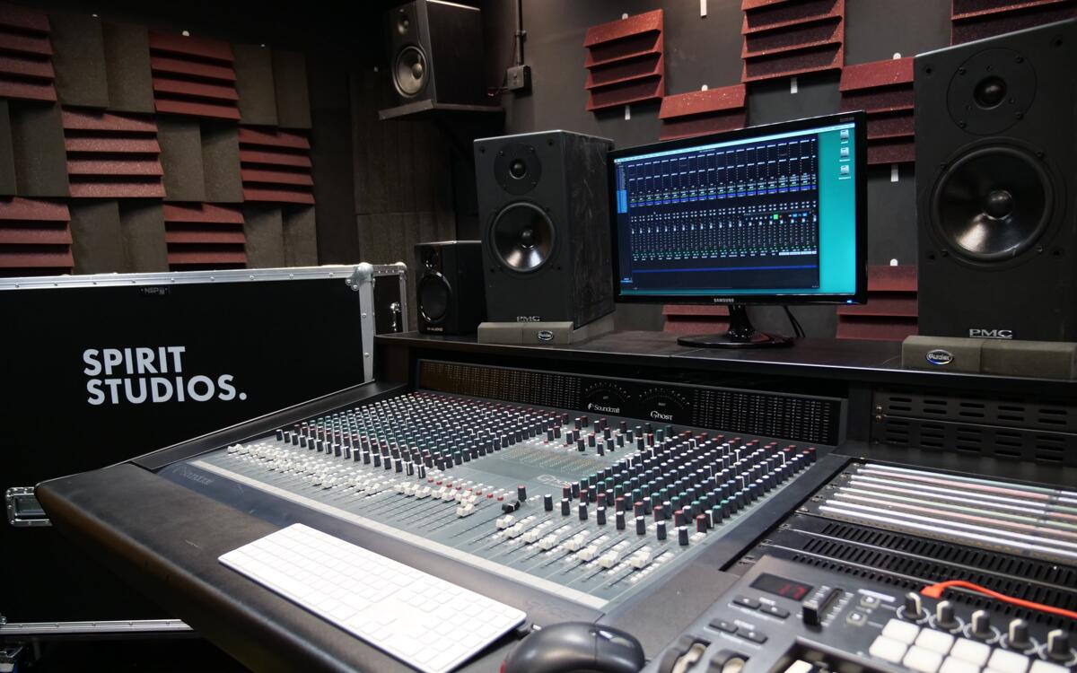 Close up of the sound engineering equipment in the Project Studio