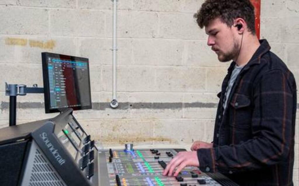 Cal Bate working in a live sound engineering environment