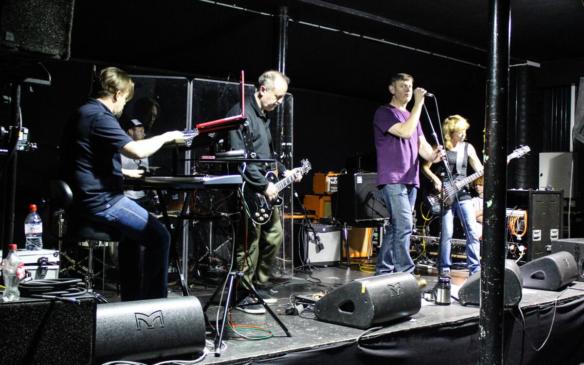 Band performing live in the Charlie Jones venue