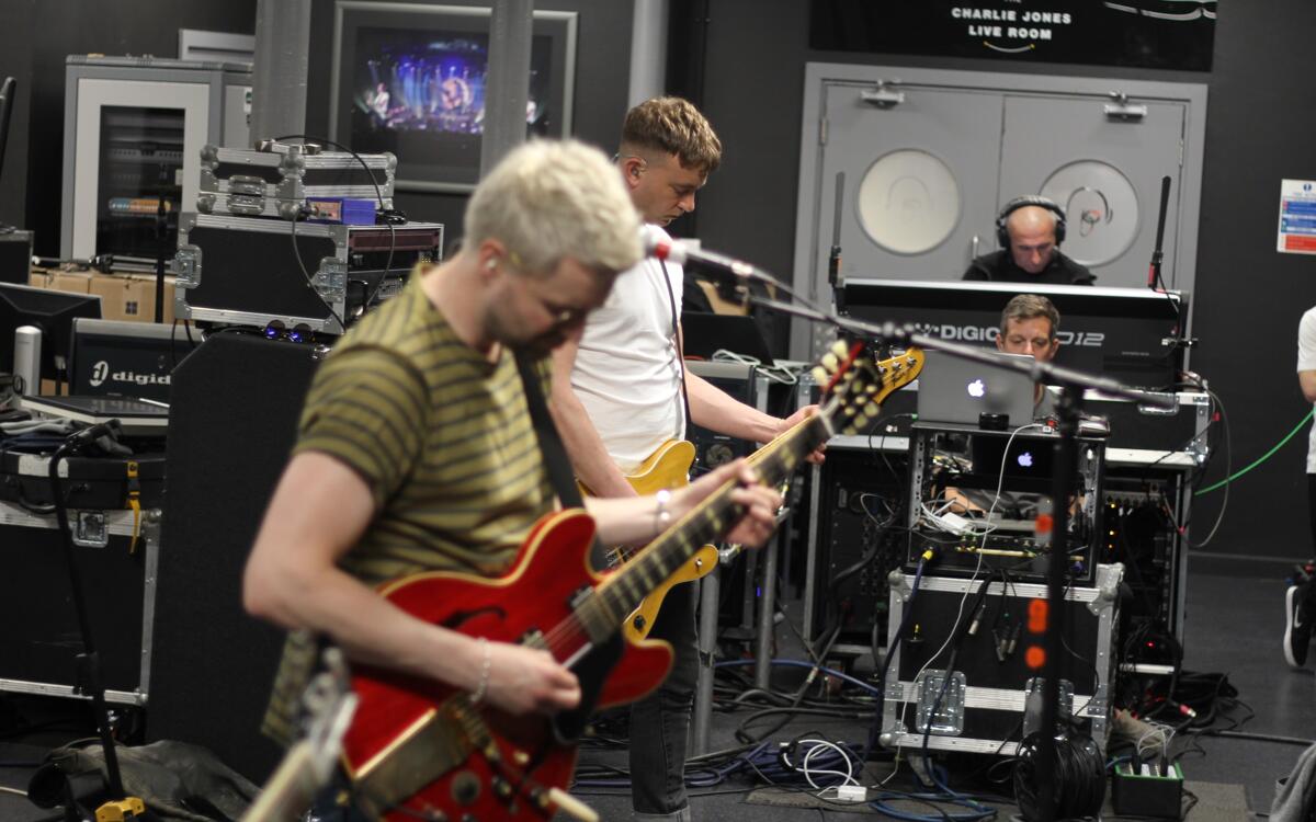 Band doing a soundcheck in the Charlie Jones venue