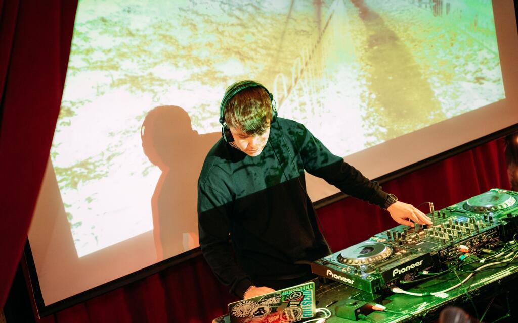 Live DJ performing at a Spirit Studios degree show