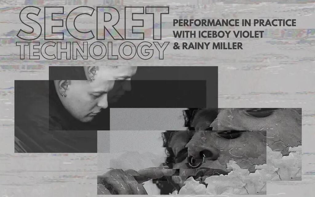 Secret Technology promotional banner with Iceboy Violet & Rainy Miller