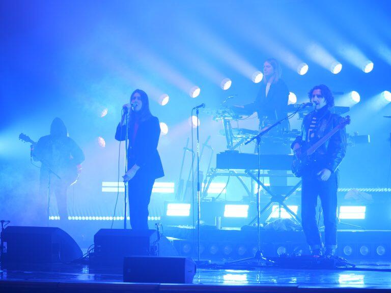 Blossoms performing on stage after the sound check.